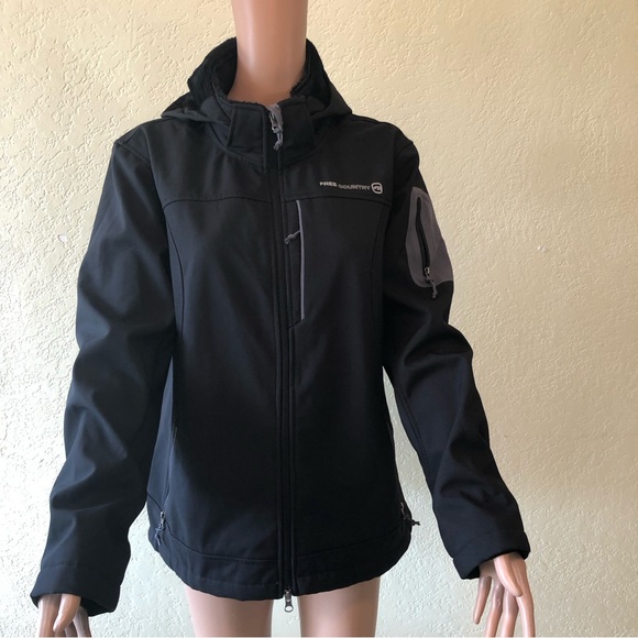 Free Country Black Hiking Outdoors Jacket Coat Inner Faux Fur Women’s Size XL - Picture 1 of 16